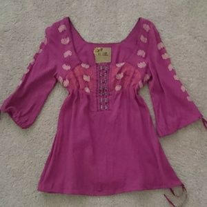 Free People Boho Top Pink